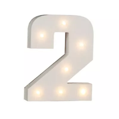 16cm Illuminated Wooden Number 2 With 7 Led Sign Message Decor Party Home Gift • £5.95