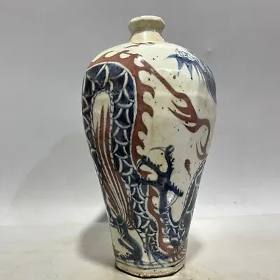 Hand-painted Blue And White Glazed Vase With Feet On Clay During The Yuan • $186.80