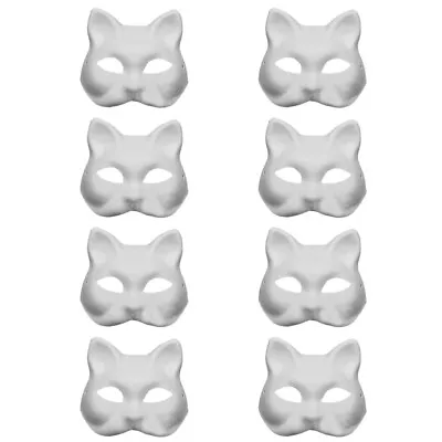 £12.54 • Buy 8pcs DIY Animal Unpainted Craft Kabuki Masks Masquerade Masks Men