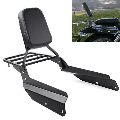 Sissy Bar Backrest With Luggage Rack Fit Honda VTX 1300C 1800C Motorcycle Black • $160.39