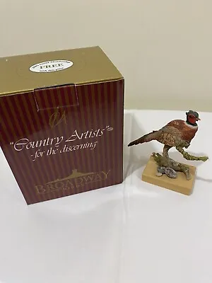 Country Artists Ring Necked Pheasant On Branch Figurine 03668 • £20