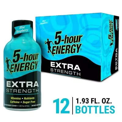 5-hour ENERGY Extra Strength Blue Raspberry Drink 1.93 Oz - 12 Pack Exp. 08/24 • $29.99