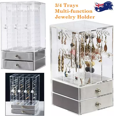 Acrylic Jewelry Earring Necklace Holder Display Stand Ring Organizer Showcase AU • $15.99