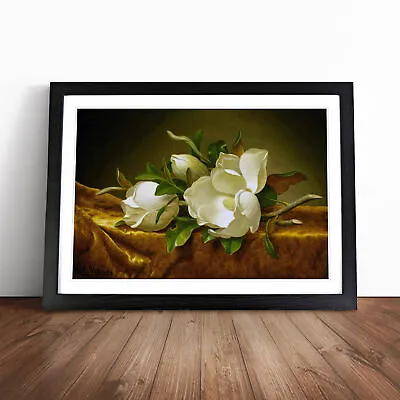 Magnolias On Gold Velvet By Martin Johnson Heade Wall Art Print Framed Picture • $21.41