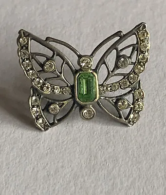 Vintage Metropolitan Museum Of Art Sterling Crystal Butterfly Pin Signed MMA MAd • $55.25