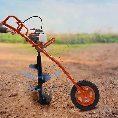 63 CC Petrol Power Post Hole Digger Wheelbarrow Earth Auger Ground W/ 11  Drill • $369