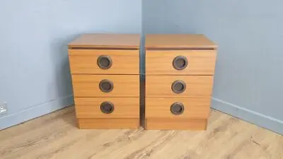 £90 • Buy Mid Century Matching Pair Of Stag Teak Style Melamine Bedside Chests #1