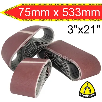 Klingspor Sanding Belts LS307X 3 X21   75x533mm All Grit MIXED Free Delivery • £8.49