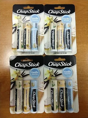 4 Packs Of 3: Chapstick Vanilla Favorites: Vanilla Bean/Cupcake/Mint NEW E8E • $29.99