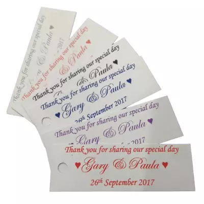 Personalised Wedding Favour Tags  Thank You Christening Gift Labels • £3.45