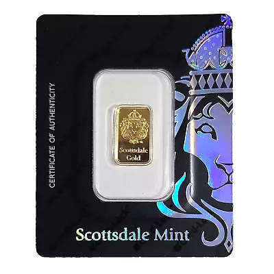 SCOTTSDALE 2 Gram Gold Lion Bar .9999 Fine Gold  Certi-lock • $209