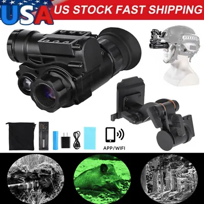 NVG10 Night Vision Goggles Monocular Green WIFI 1080p Tactical Helmet Hunting • $298.66