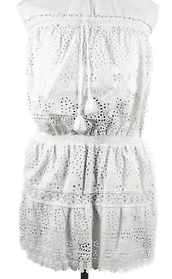 Melissa Odabash White Cotton Embroidered Dress • £35