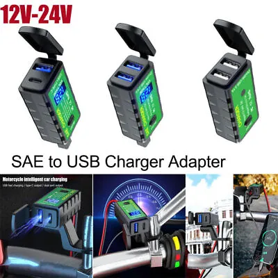 Waterproof 12V SAE To Dual USB Motorcycle Charger Adapter For Phone GPS AU • $21.59