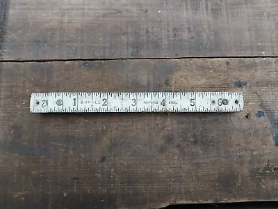 Vintage Durall White Metal Folding Stick Ruler Measure 72  • $15