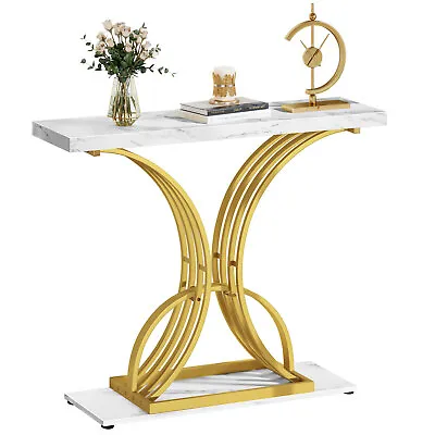 39  Modern Faux Marble Console Table For Entryway Narrow Foyer Hallway Table • $63.99