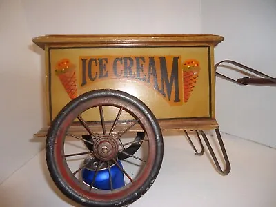  REDUCED   - RARE Vintage Wooden - Ice Cream Seller Cart • $65