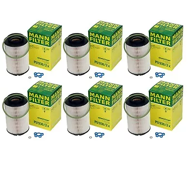 Mann Set Of 6 Fuel Filters PU 936/2 X For Volkswagen Jetta TDI Golf 2.0L • $119.96