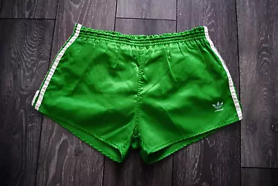 Adidas Made In Yugoslavia (west Germany Style) Shorts Green Vintage Nylon Size 7 • $152.84