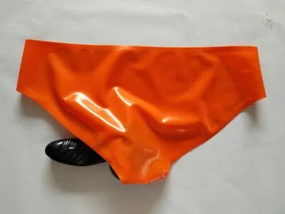 100% Latex Gummi Orange Cosplay Rubber Hose Club Beiläufig Shorts S-XXL 04mm • $22.76
