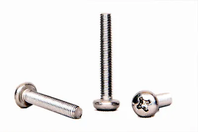 M4 M5 M6 Phillips PAN Head Machine Screws Bolts A2 304 Stainless Steel DIN -7985 • £3.04