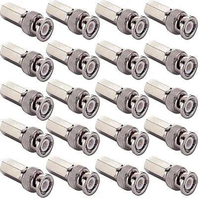 20x BNC Twist Male Connector Adapter For RG6 Coaxial Surveillance Cable CCTV 1h7 • $16.98