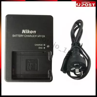 Camera Battery Charger MH-24 For Nikon D3100 D3200 D5100 D5200 D5500 & AU Cable • $14.99