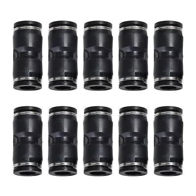 Push To Connect Air Fittings Tube 1/4  Od Straight Air Line Union Push 10Pcs • $13.99