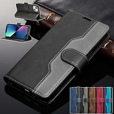 Luxury Leather Wallet Flip Case Cover For IPhone 14 Pro Max 13 12 11 XR 7 8 SE • £3.99