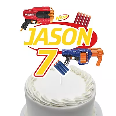 Nerf Gun Target Cake Topper Personalised Lolly Loot Bag Party Supplies Flag • $12.50