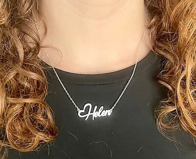 Personalised 925 Sterling Silver Name Necklace Mothers Day Gift • £18.50