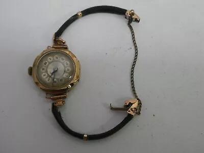 Vintage Art Deco 9 Ct Gold Ladies Dress Wrist Watch  Swiss Made • $195