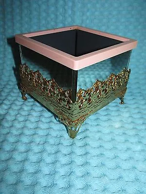 Vtg Filigree Ornate Mirrored Soap Dish Trinket/Jewelry Tray  • $21.99