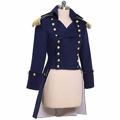 New Colonial British Navy Army Navy Blue Double Breasted Wool Men Coat • $140.13