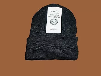  New Genuine Military Watch Cap Black 100% Wool 2 Ply U.s.a Made Beanie • $11.95