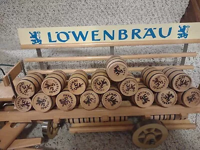 Lowenbrau Horse Drawn Beer Display Wagon Driver Barrels Vintage 1960s - 4' Long • $85