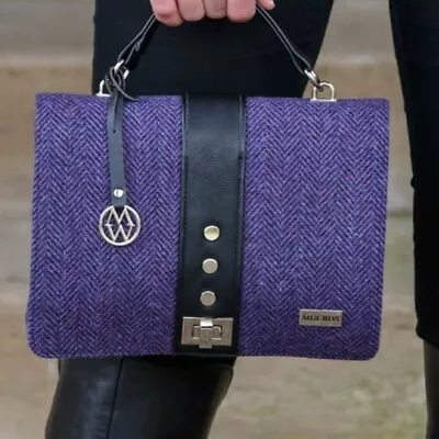 Ladies Irish Fiona Bag- Purple Herringbone • $82.95