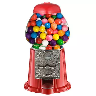 $22.01 • Buy Red Vintage Candy Gumball Machine Bank Metal Base Glass Globe Toy Bank 11 Inch