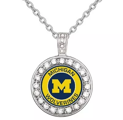 Michigan Wolverines 925 Sterling Silver Necklace College Football  Gift D18 • $21.95