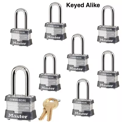 Master Lock Padlock - (8) Keyed Alike Locks #3KALF-8 • $85.55