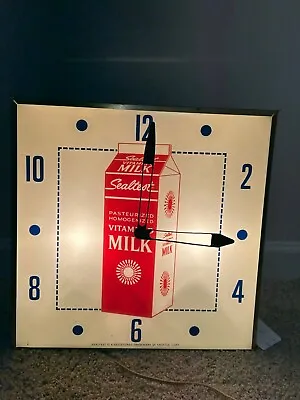 Vintage Original  Sealtest  Milk Light Up Wall Clock 1974 • $309.99