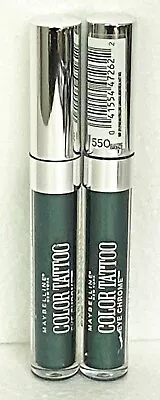 NEW (2) Maybelline COLOR TATTOO Eye Chrome Eyeshadow - ELECTRIC EMERALD • $14.99