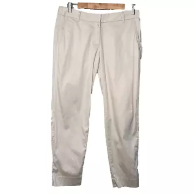 J Crew Factory Womens Size 6 Skimmer Pant Beige Ankle Trouser Low Rise Stretch • $34.99