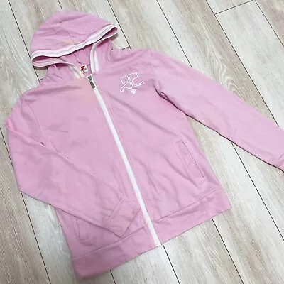 Courreges21 Big Logo Zipper Hoodie Pink Woman Size 38 XS-S Cotton Vintage Japan • $100