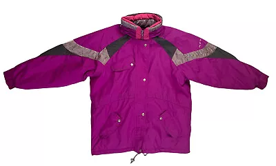 Women’s Vintage Nevica Ski Jacket Retro 80s 90s Size 8 Hidden Hood Bright Fun • $80