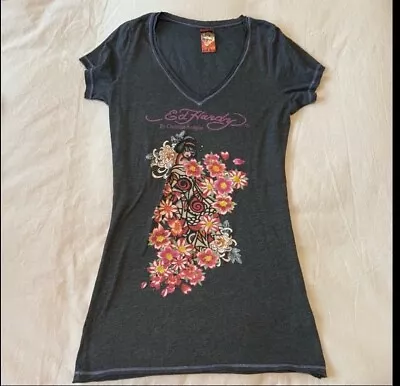 Ed Hardy Short Sleeve Tee •geisha •Japanese• Floral Cherry Blossoms• Y2K Vintage • £105.06