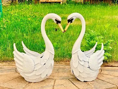 Large HandMade Metal Craft Swan Indoor Outdoor Pond Garden Ornament Sculpture • £29.50