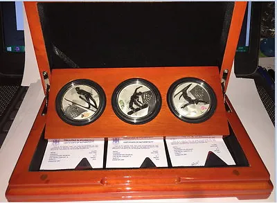 Russia 2014 - 3 R.- 3 Silver Coins - Sochi Box #1:ski Jumping- Skiing- Snowboard • $361.56