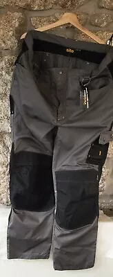 £8.99 • Buy NEW Tough Cordura Black And Grey Mens Work Trousers. W40 L32