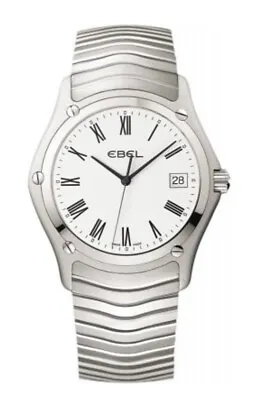 $1799 • Buy Brand New Ebel Classic Wave Men’s 37mm Stainless Steel White Dial Watch 1215438